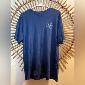 TravisMathew Navy Blue Graphic Tee Short Sleeve Laid Back Coastal Golf L ⛳️🏌️
